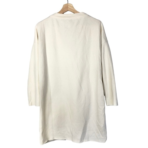 ASOS Ecru Off White V-Neck Button Down Longline Cardigan Sweater 4 - Picture 2 of 3